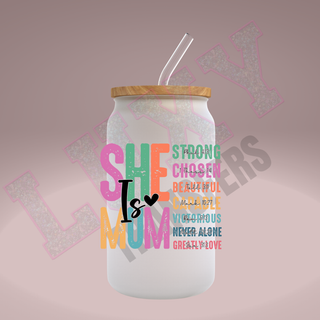 Lux Label & Co. Uv DTF Print Wraps SHE IS MUM- INSTOCK Single Decal UV DTF