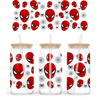 Lux Label & Co. Uv DTF Print Wraps SPIDERMAN FACE- INSTOCK 16 OZ UV DTF WRAP