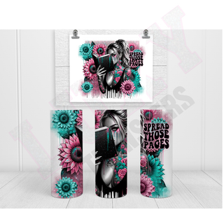 Lux Label & Co. Uv DTF Print Wraps SPREAD THOSE PAGES - INSTOCK 20 OZ SUBLIMATION PRINT