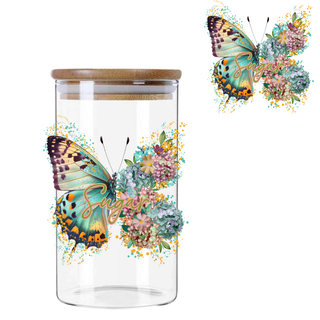 Lux Label & Co. Uv DTF Print Wraps SUGAR BUTTERFLY CANISTER UV DECAL