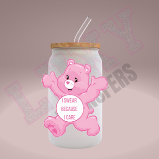 Lux Label & Co. Uv DTF Print Wraps SWEAR BEARS I SWEAR BECAUSE I CARE- INSTOCK Single Decal UV DTF