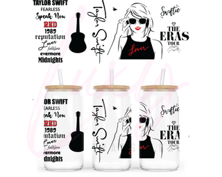 Lux Label & Co. Uv DTF Print Wraps TAYLOR SWIFT - INSTOCK 16 OZ UV DTF WRAP