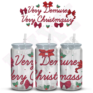 Lux Label & Co. Uv DTF Print Wraps VERY DEMURE VERY CHRISTMASS- INSTOCK 16 OZ UV DTF WRAP