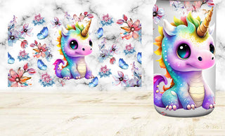 Lux Label & Co. Uv DTF Print Wraps WATERCOLOUR UNICORN- INSTOCK 16 OZ UV DTF WRAP