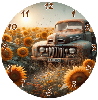 Lux Label & Co. VINTAGE FARMTRUCK -  30CM CLOCK TRANSFER