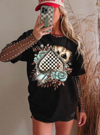 LUXY TRANSFERS CHECKERS SPADE  - DTF TRANSFER