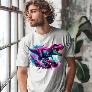 LUXYHUSTLE DINO MONSTER TRUCK - READY TO SHIP- DTF TRANSFER